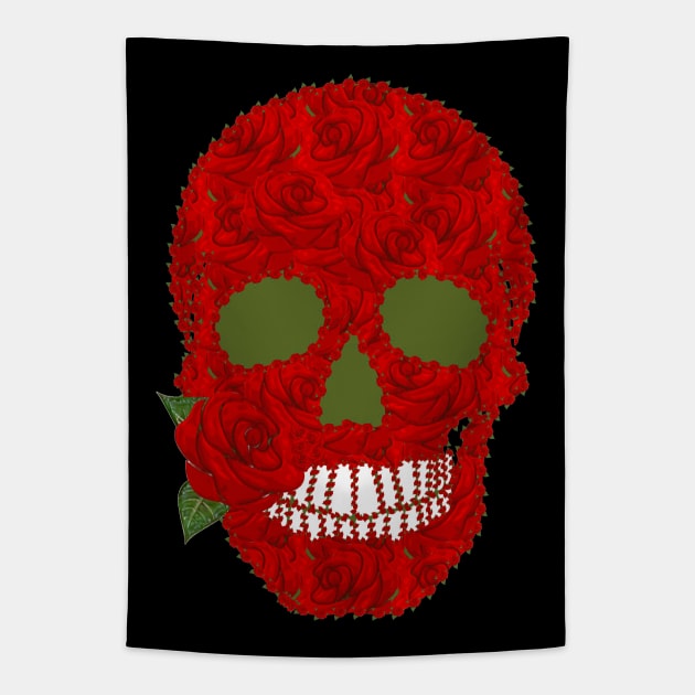 Rose Skull Tapestry by Nuletto