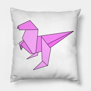 Pink origami dinosaur Pillow