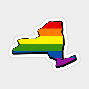 Rainbow New York Outline Magnet