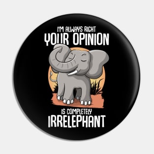 Your opinion is Irrelephant Pin