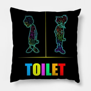 Dope woman and man toilet icon drawing from Slluks original Pillow