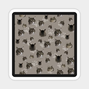 Kitty Luna beige pattern Magnet