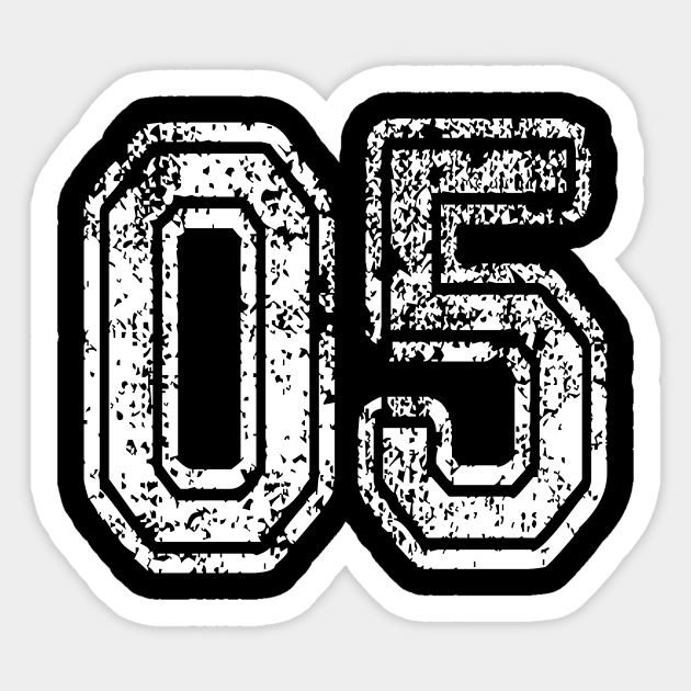 5 - number 5 - jersey number for sportsteam' Sticker