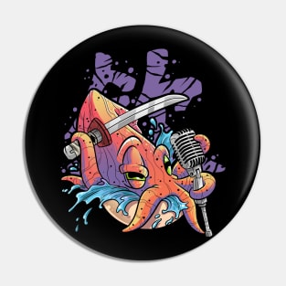 Squid samurai Pin