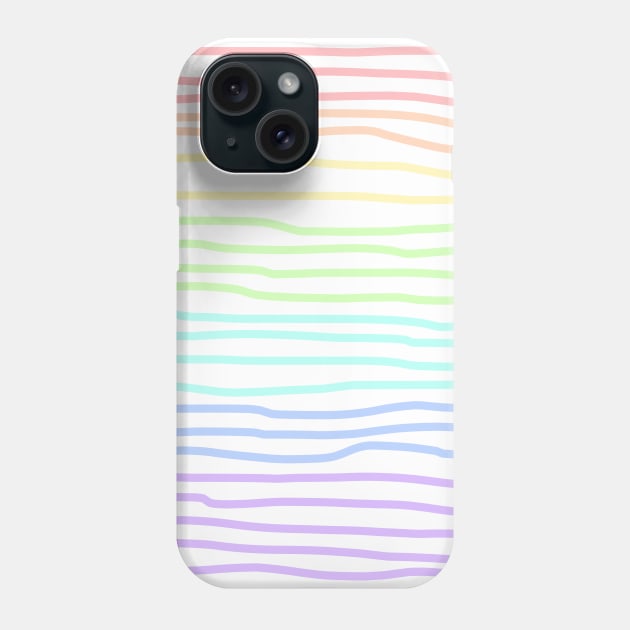 Pastel Rainbow Hand Drawn Lines - Lighter Phone Case by Whoopsidoodle