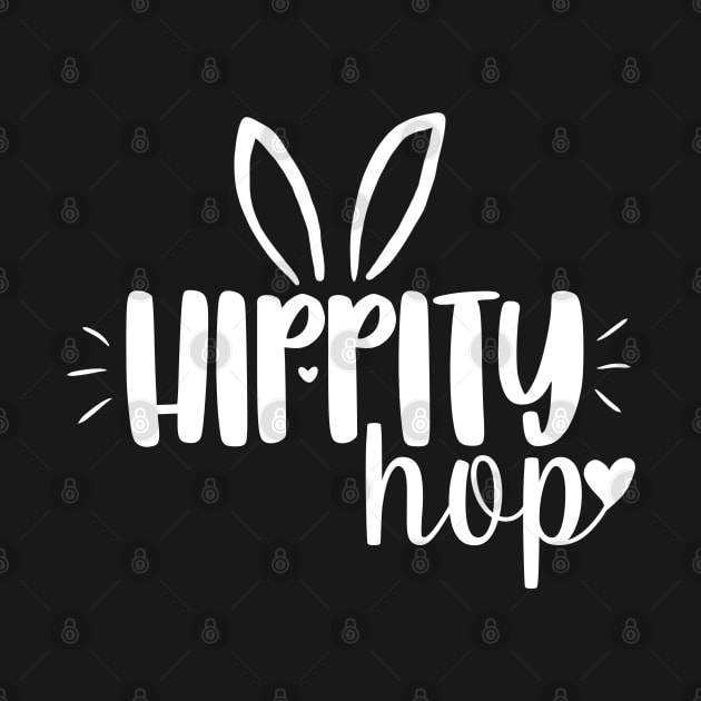 Hippity Hop cute easter day simple text design by Yarafantasyart