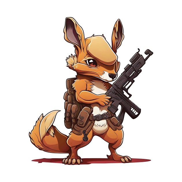 Armored Kangaroo Holding a Riffle by WalldeMar