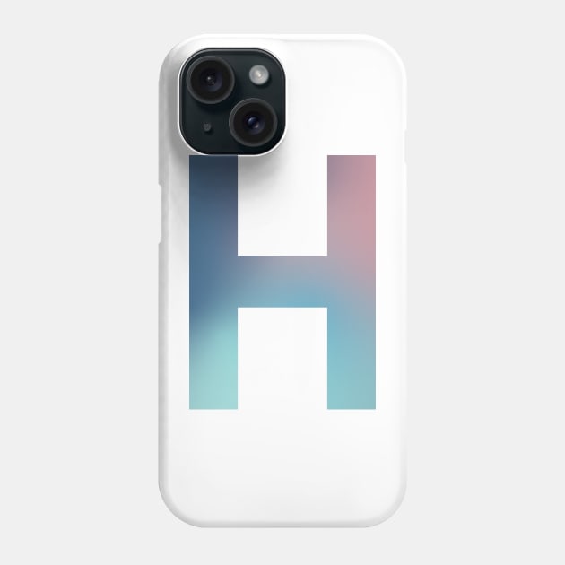 Gradient Letter H Initial Alphabet Phone Case by murialbezanson