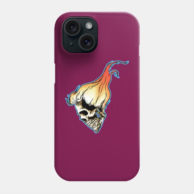 Flaming Hair-Skull Phone Case by BenHouse