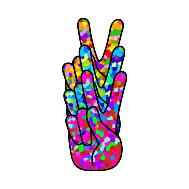 PEACE Hand Sign Abstract by SartorisArt1