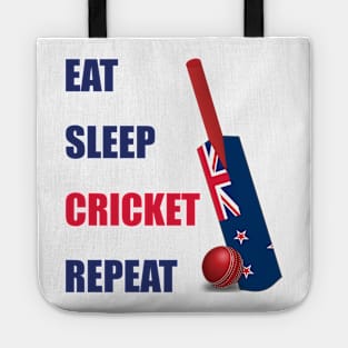 Eat Sleep Cricket Repeat New Zealand Flag Cricket Bat. Tote
