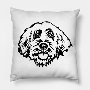 Labradoodle Illustration Pillow