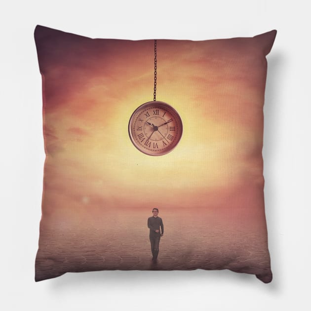 Self overcome, time travel concept, achieving success Pillow by 1STunningArt