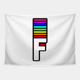 Rainbow Letter, F Tapestry