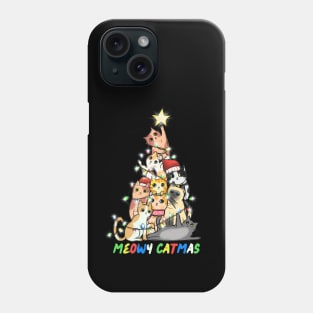 Meowy Catmas Cat Christmas Tree Phone Case