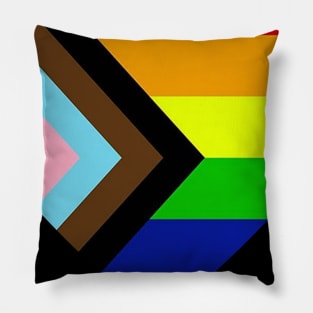 Pride Progress Rainbow Flag LGBT + Trans und Queer Pillow