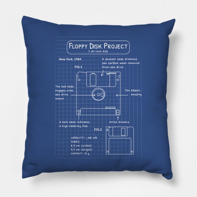 Floppy Disk Project Pillow by ShirtBricks