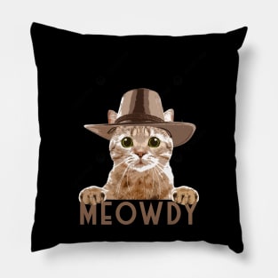 Meowdy Funny Cat Pillow