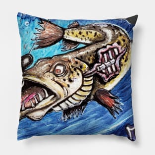 Battle Scarred Muskie Pillow