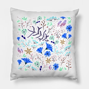 Blue spring colorful garden Pillow