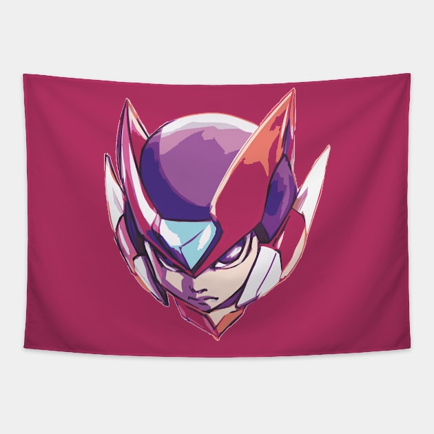 Megaman Zero head Tapestry by DoubleZero_24