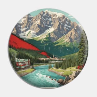 Banff Alberta Canada Vintage Poster Tourism Art Pin