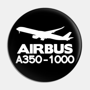Airbus A350-1000 Silhouette Print (White) Pin