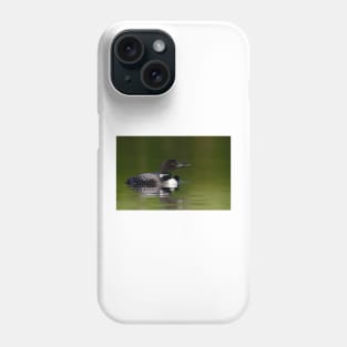 By her side - Common loon and chick Phone Case