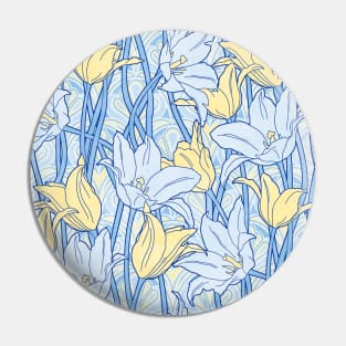 Light Blue Vibrant Tulips Pin