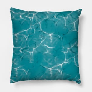 Digital drawing of deep blue sea waves surface Pillow