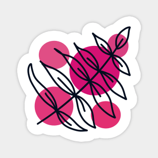 Pink polka dots leaf Magnet