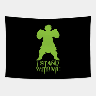 I Stand With Vic Broly Silhouette #istandwithvic #vickicksback Tapestry