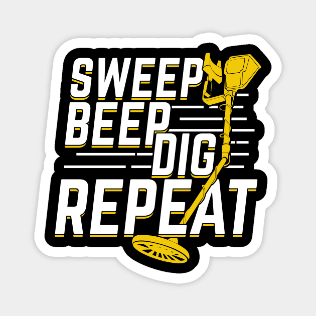 Sweep Beep Dig Repeat Metal Detectorist Gift Magnet by Dolde08