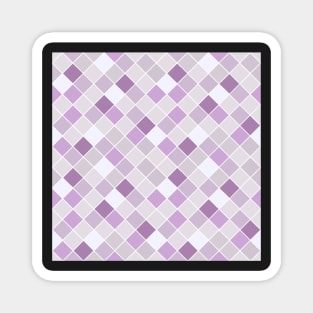 Lilac Purple Check Pattern Magnet