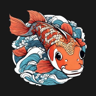 Japanese Koi Fish Design Asian Aesthetic Lover Carp T-Shirt