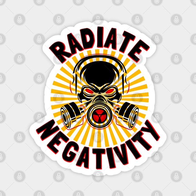 Radiate Negativity - biohazard toxicity face mask Magnet by Try It