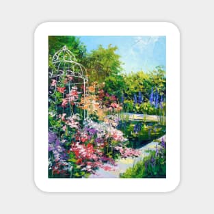 Pond in flowers Magnet