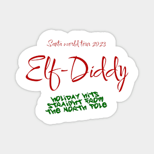 Yuletide Grooves: Elf-Diddy's World Tour Magnet