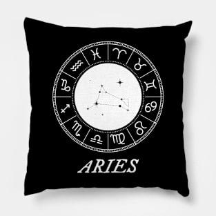 Aries Zodiac Sign With Constellation Pillow