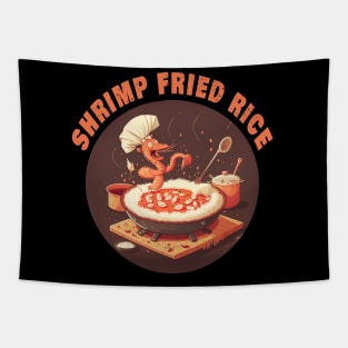 funny shrimp fried rice Tapestry