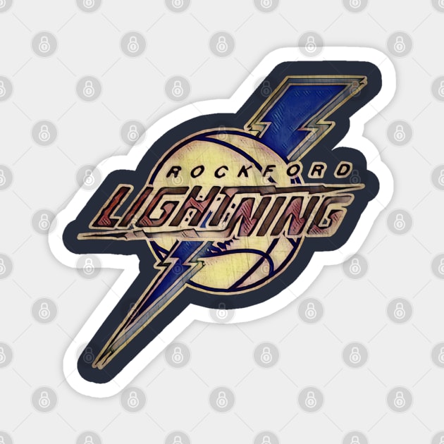 Rockford Lightning Basketball Magnet by Kitta’s Shop