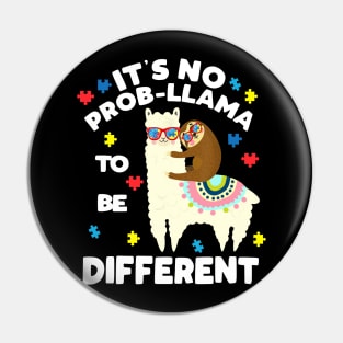 Sloth Llama Autism Awareness shirt for boy girl teacher Pin