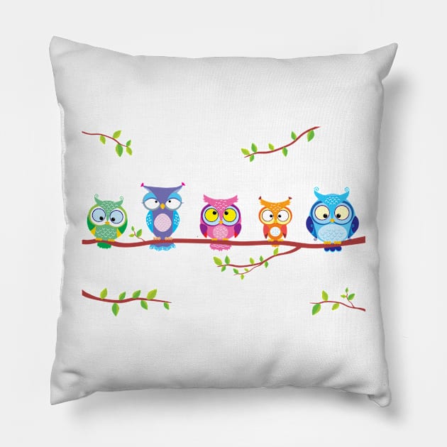 Owl Branch Pillow by marcusmattingly