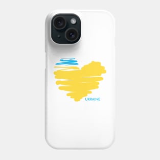 I love Ukraine, an anatomical heart in the colors of the flag. Phone Case