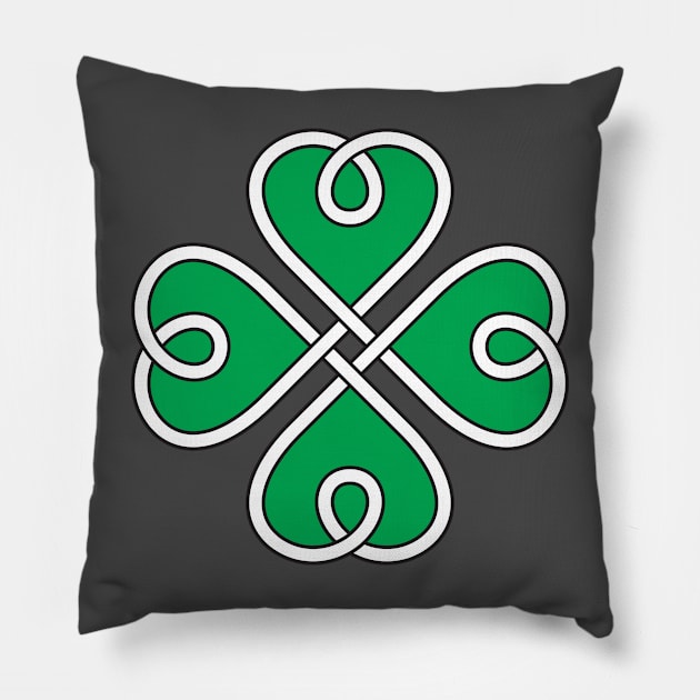 Celtic Knot 4 Leaf Clover #1 Pillow by danchampagne