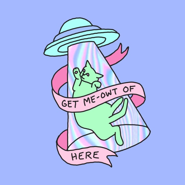 UFO cat alien introvert pastel grunge 99s hologram xfiles by bigkidult