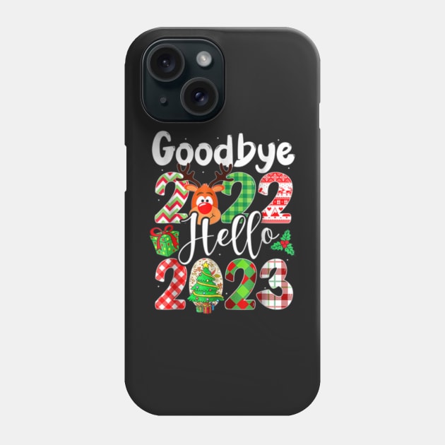 Goodbye 2022 Hello 2023 Retro Groovy Christmas New Year Phone Case by rogergren