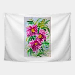 Peonies Watercolor Painting Tapestry