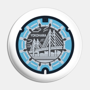 Yokohama Manhole Cover Art Pin