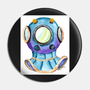 Watercolor Diving Helmet Pin